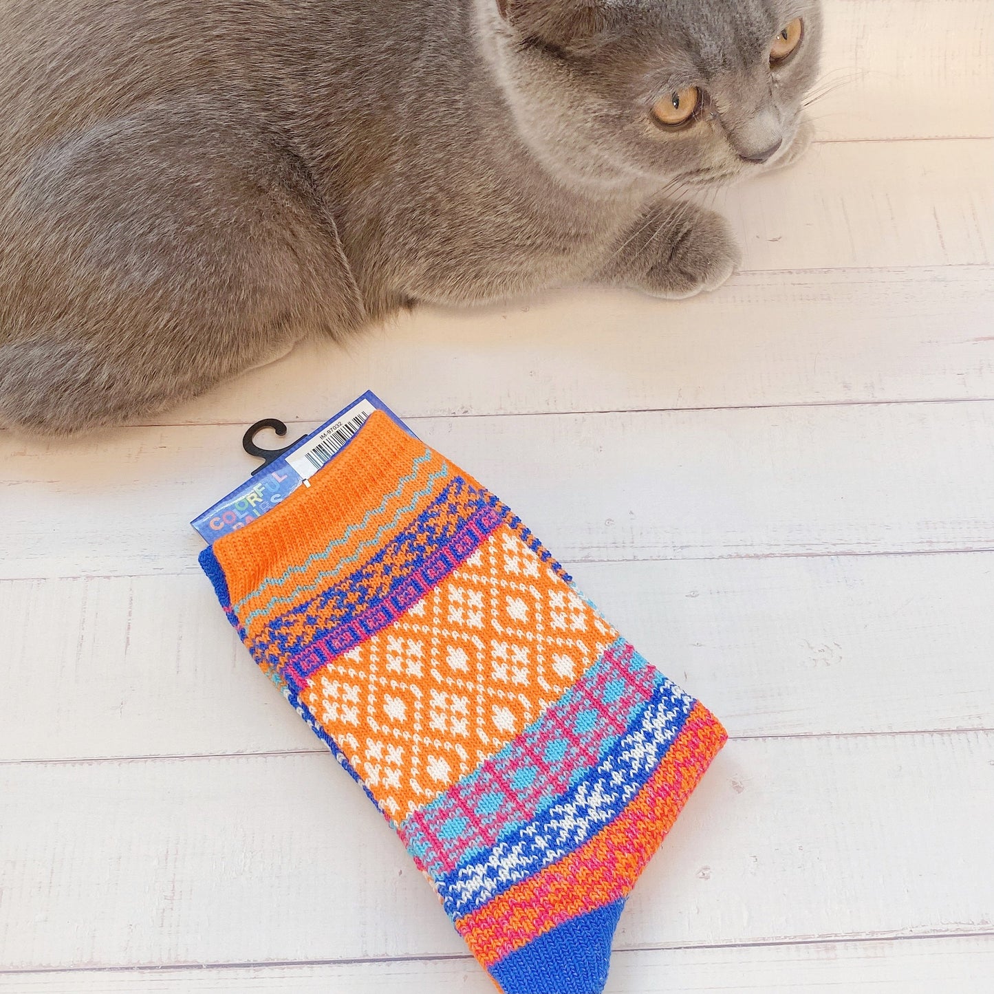 Colorful Pair Different Colors Round Top Socks Socks