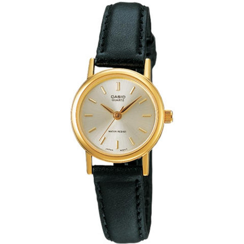 Casio Analog Leather Strap Watch / Black Gold (MTP-1095Q-7A)