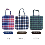 Ribbon Change Ribbon CHECK PATTERN TOTE BAG