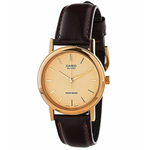 Casio Analog Leather Strap Watch / Brown Gold (MTP-1095Q-9A)