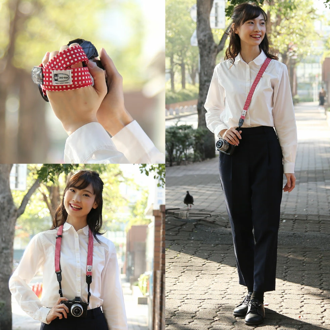 Mi-na  Camera Strap Akane Lattice