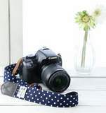 Mi-na Camera Strap Blue Dots